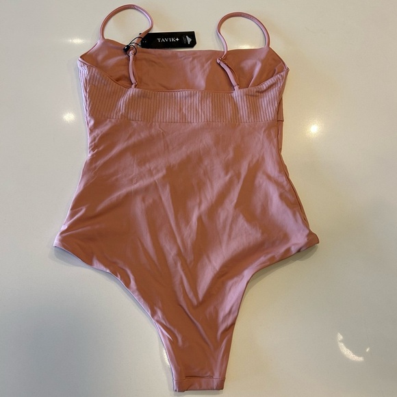 Anthropologie x Tavik Scarlett One Piece Ribbed Swimsuit in Desert Rose, size S - Picture 6 of 8
